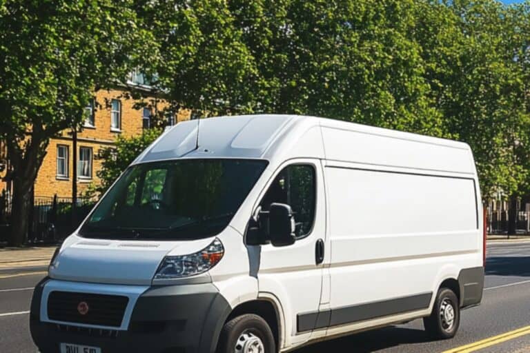 A white van of a Man and Van in the street of London in the concept of 'Advantages of Using a Man and Van Service in Barnet'.